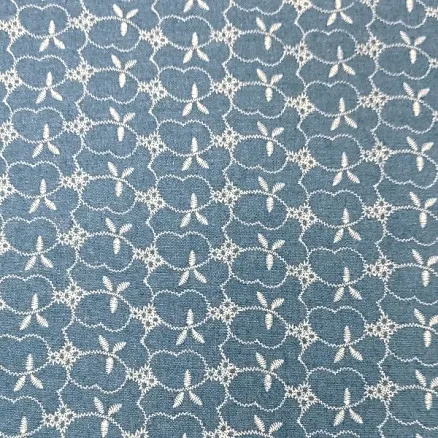 Denim-kangas 145cm 51 Kukka - 50cm