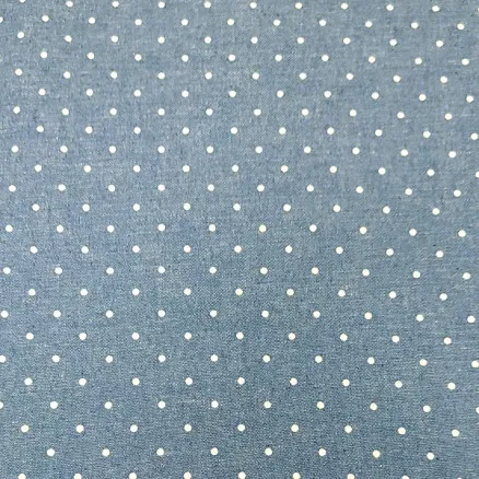 Denim-kangas 145cm 60 Pieniä pisteitä ja raitoja - 50cm