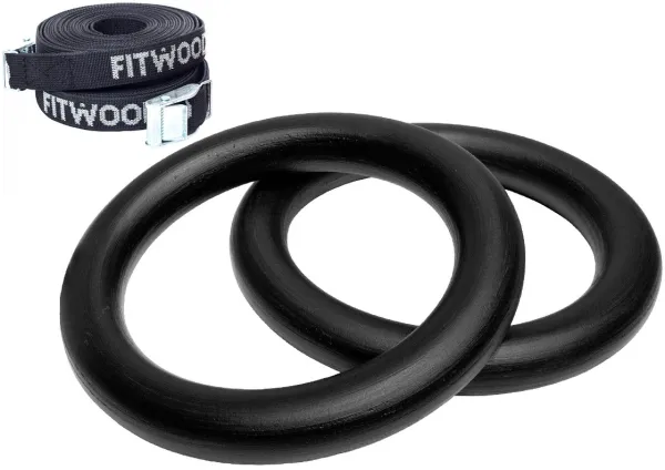 FitWood ULPU MINI Voimistelurenkaat 28mm - Musta pinta / Musta hihna